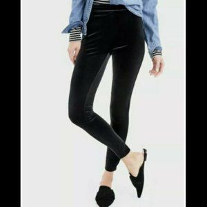 J.Crew Black Velvet Stretch Leggings High Waist XS